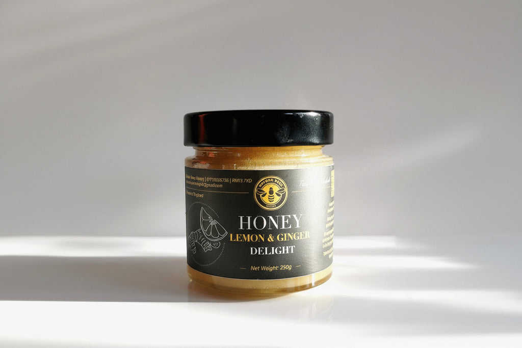 Golden Bees Lemon & Ginger Infused Honey 250g – Pure British Honey