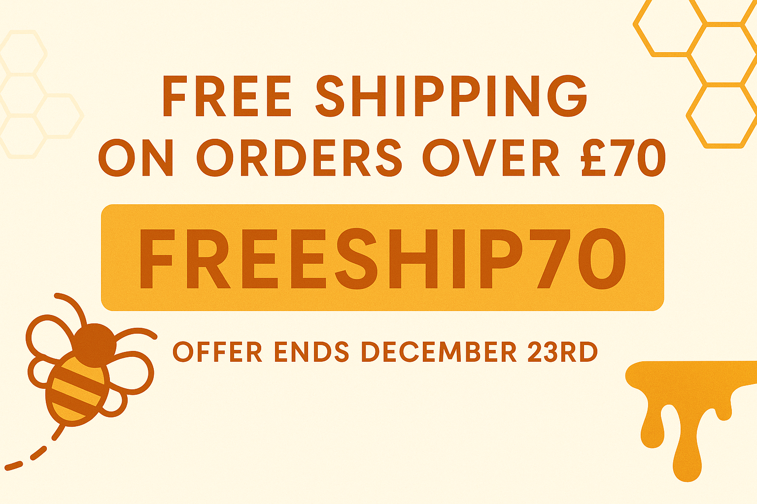 Free Shipping Banner for Golden Bees Honey